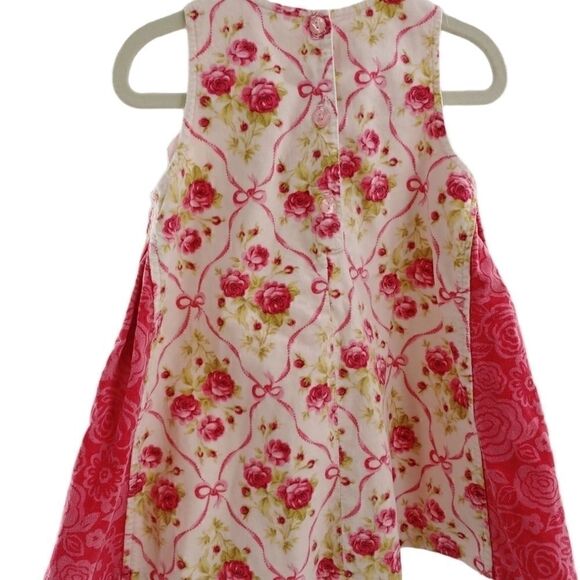 Roses & ribbons 100% cotton velveteen dress - Picture 2 of 8